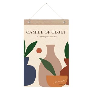 퍼니즈 2024년 우드바 벽걸이 달력, 카밀레 추상화, 1개