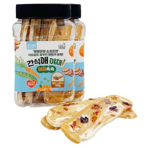 강아지 간식애야채 스테이크 통 간식, 200g, 2개, 황태