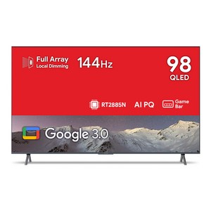 더함 스마트 4K UHD QLED 로컬디밍 돌비 AI 구글 3 게이밍프로 TV, 249cm(98인치), UG981QLED SMART GAMING144 24T1, 벽걸이형, 방문설치