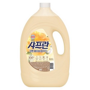 샤프란 섬유유연제 코튼 베이비파우더, 3.1L, 1개