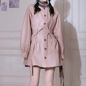 페이퍼먼츠 여성용 모던 스윗 허리스트랩 레더 자켓 08641