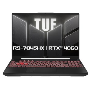 에이수스 2024 TUF 게이밍 A16 라이젠9 라이젠 7000 시리즈 지포스 RTX 4060, Mecha Gray, 3TB, 32GB, Win11 Home, FA607PV-QT059