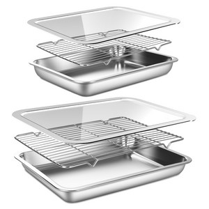 바겐슈타이거 연마제 없는 스텐 사각트레이세트 PC커버 2종, NO.03:355 ..., 밧드 2종 + 랙 ..., 1세트