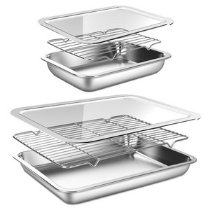 바겐슈타이거 연마제 없는 스텐 사각트레이세트 PC커버 2종, No 02, No ..., 밧드 2종 + 랙 ..., 1세트