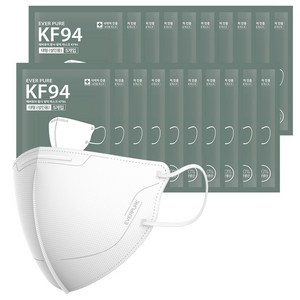 리벤스 에버퓨어 황사방역 마스크 대형 KF94, 5개입, 화이트, 20개