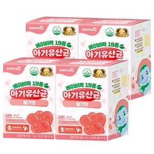 베이비락 19종 아기유산균 딸기맛 30p, 60g, 4개