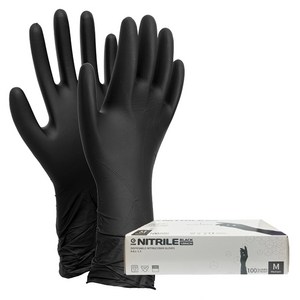 지클럽 다용도 니트릴 위생 장갑 100p, 블랙, 중(M), 1개