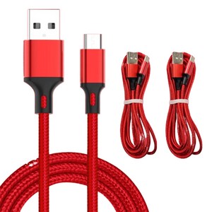 슈와츠코리아 베이직 USB A타입-C타입 고속 충전 케이블, 200cm, 레드, 3개