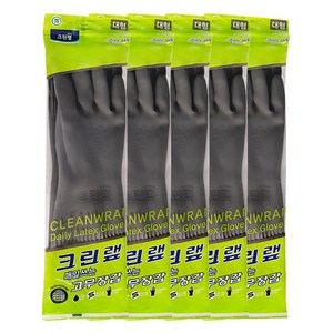 크린랩 매일쓰는 고무장갑, 그레이, 대(L), 5개