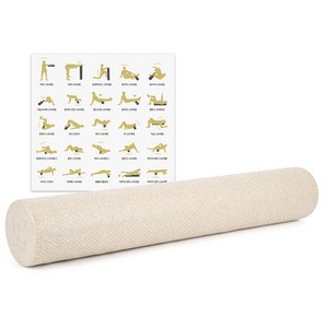 아리프 EPP 엠보 폼롤러 + 운동 가이드 포스터 세트, 샌드베이지, LONG(90 x ..., 1개