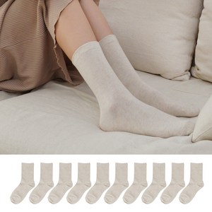 가나양말 여성용 프리미엄 컴포트 중목양말 10켤레