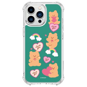 트라이코지 러브 베어 패턴 방탄 젤하드 휴대폰 케이스
