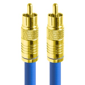에이치디탑 국산 수제작 디지털 75옴 골드 RCA 코엑셜 5C 동축 케이블 블루 2m