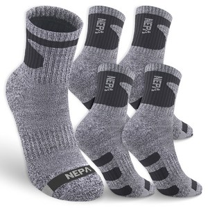 네파 남성용 쿠션 중목 양말 A타입 5족 세트, L(255~280m..., 블랙, 1세트