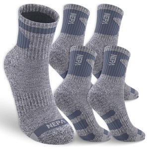 네파 남성용 쿠션 중목 양말 A타입 5족 세트, L(255~280m..., 네이비, 1세트