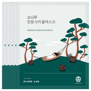 라운드랩 소나무 진정 시카 겔 마스크 31g, 1개입, 5개