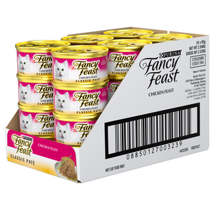 팬시피스트 생후 3개월 이후 고양이 화이트라벨 클래식 주식캔, 닭, 85g, 24개