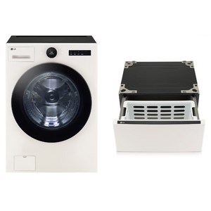 LG전자 트롬 오브제컬렉션 세탁기 25kg + 페데스탈 수납함 세트 FX25EARF 방문설치