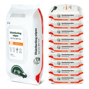 프로그 세균닦는 행주 티슈 캡형, 100개입, 10개