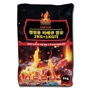 1KGTHE 캠핑용 바비큐 참숯, 3kg, 1개