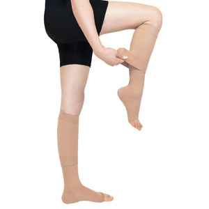 원더워크 프리미엄 의료용 압박스타킹 이지 무릎형 베이지 발트임, M, 종아리/무릎형, 1세트