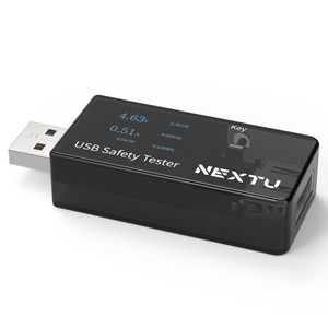 넥스트유 USB A타입 전압 전류 측정 테스터기 NEXT-VA01W, 1개