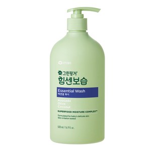 그린핑거 유아용 힘센보습 에센셜 워시 마일드오렌지, 500ml, 1개