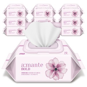 amante 유아용 볼드 물티슈 캡형, 75g, 72개입, 10세트
