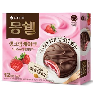 몽쉘 생크림 케이크 딸기 12p, 408g, 1개