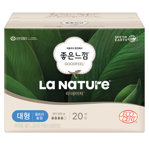 라네이처 좋은느낌 울트라 슬림 생리대 날개형, 대형, 20개입, 1개