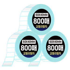 다다 그린카피 바코드 감열 라벨지 60 x 40 mm 800매, 3개