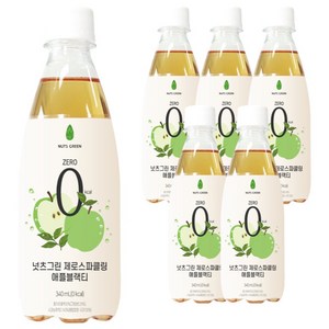 넛츠그린 제로스파클링 애플블랙티, 6개, 340ml