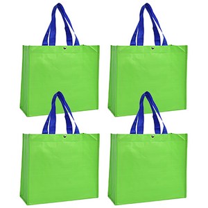 에스앤큐 분리수거 다용도 타포린백 대형, 그린, 4개