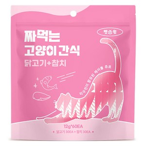 펫스윗 짜먹는 고양이 간식 60p, 닭고기, 참치, 720g, 1세트