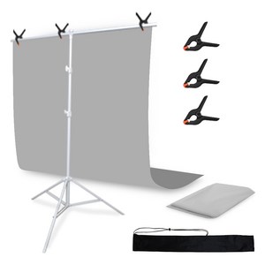 대한 촬영 폴리 배경천 스크린 스탠드 거치대 풀세트 T자거치대 L + 배경천 2 x 3 m