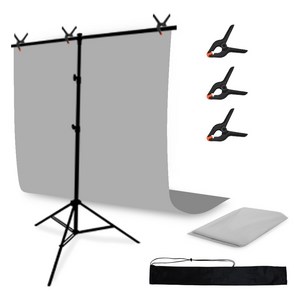 대한 촬영 폴리 배경천 스크린 스탠드 거치대 풀세트 T자거치대 L + 배경천 2 x 3 m