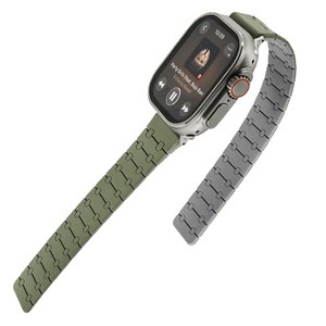 에이핀 애플워치 호환 마그네틱 스트랩 42 / 44 / 45 / 49mm, 카키, 1개
