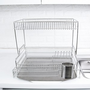 4BNK 올스텐 확장형 식기건조대 특대, 2단, 실버, 1개