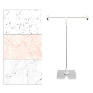 대한 소품 촬영 패턴 양면 배경지 3종 + T자 거치대 세트