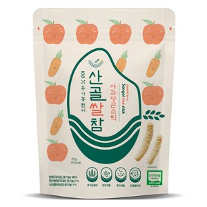 에코맘의산골이유식 산골쌀참, 혼합맛(사과/당근), 25g, 1개