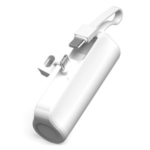 제이원 2in1 도킹형 일체형 케이블 미니 5000mAh 보조배터리