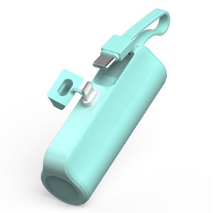 제이원 2in1 도킹형 일체형 8핀 + C타입 케이블 미니 보조배터리 5000mAh