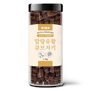 개기월식 말랑 유황 큐브 져키 강아지 간식, 1.1kg, 1개, 오리+천연벌꿀