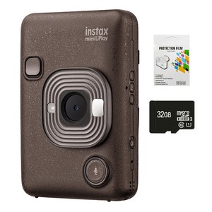 인스탁스 미니 리플레이 즉석카메라 딥 브론즈 + 32GB 메모리카드 + 보호필름 세트 FI043