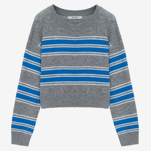 쥬시쥬디 여성용 J칼라 배색 크롭 풀오버 니트 JYKT720C