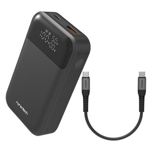 로랜텍 LCD 디스플레이 PPS 초고속충전 보조배터리 10000mAh + C to C 60W케이블