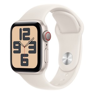 Apple 정품 2024 애플워치 SE 2세대 알루미늄 케이스, 40mm, Cellula, 스타라이트 / 스타라이트 스포츠 밴드, M/L