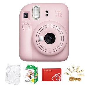 인스탁스 미니12 즉석카메라 블로썸 핑크 + 미니필름 2p + 투명 케이스 + 오리진 미니앨범 + 포토라인 세트 instax mini12