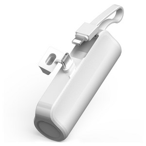 제이원 2in1 도킹형 일체형 미니 보조배터리 5000mAh C타입 + 8핀 케이블