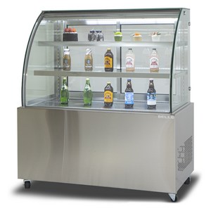 BELLE 프리미엄 쇼케이스 라운드 뒷문형 실버 방문설치